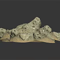 Creamy White Rock Sculpture With Irregular Shapes Holes And Round Base On Black Smooth Surface