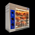 Stainless Steel Commercial Rotisserie Oven With Glass Door And Roasting Chickens