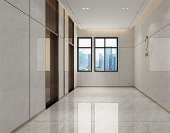 modern elevator hall 3d model