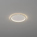 Modern Round Flush Mount Ceiling Light With Soft Illuminated Ring Design 3d model