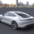 White Sports Car With Sleek Design And Black Roof