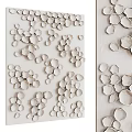 Modern White Textured Wall With 3D Sculptural Decorative Circular Elements