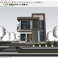 Modern Detached Villa Exterior Design Two Story Large Glass Windows Balcony Plants Front Yard Greenery