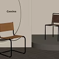Modern Leisure Chairs With Brown Leather And Metal Frames In Modern Interior