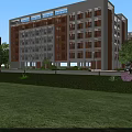 Modern School Building With White And Brown Facade Large Windows And Green Surroundings
