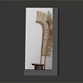 Decorative Feather Like Home Living Accessories In Wooden Display Case With Small Basket
