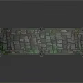 Green Stone Arch Bridge Model With Ornate Railings And Arched Structure