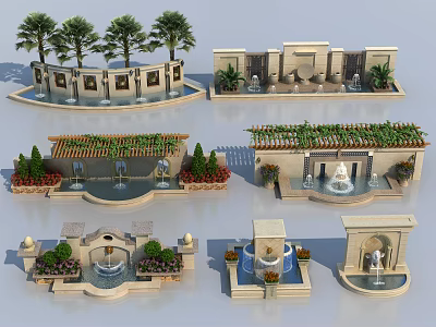 European landscape sketch landscape wall 3d model European landscape sketch landscape wall 3d model