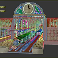 Historic Train Station Architecture With Clock Tower Arched Roof Platforms And Vintage Train