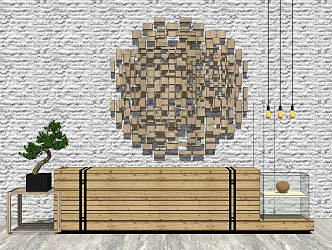 Modern reception desk Homestay reception desk 3d model