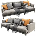 Fabric Multiplayer Sofa 3d model