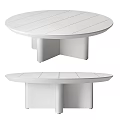 Sleek Modern White Round Coffee Table With Clean Lines And Sturdy Geometric Base Design 3d model