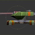 Turret Turntable Railgun Sci-fi Tower Defense Game Tower Defense Sci-fi Turret Game Turret Game Battery 3d model