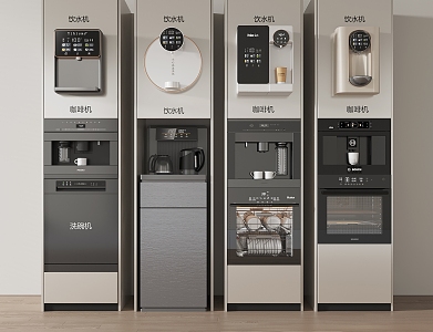 Embedded water dispenser coffee machine direct drinking machine line machine oven steamer integrated dishwasher 3d model