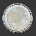 Old Worn White And Red Paint Bucket With Metal Handle On Black Background