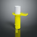 Modern Yellow Architectural Design With White Cylindrical Top Metal Frame Platform And Ladder