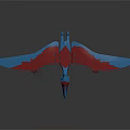 Colorful Pterosaur Toy Model With Blue Red Wings And Detailed Design In Flying Pose