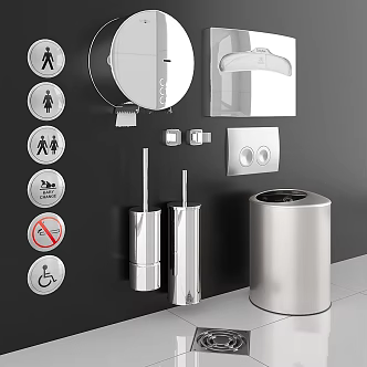 Hygienic modern washing daily anti-vandal stainless steel dispenser 3d model