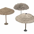 Straw Sunshade Collection With Various Designs And Sturdy Bases For Outdoor Use