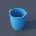 Durable Blue Plastic Bucket With White Handles For Household Washing Supplies