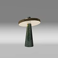 Green Marble Side Table with Gold Circular Top and Built in Light 3d model