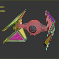 Detailed TIE Fighter Model With Hexagonal Cockpit And Solar Panel Wings