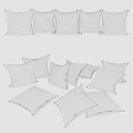 Stylish Green and Gray Decorative Pillows with Geometric and Textured Patterns
