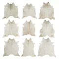 Shaped Rugs in Cowhide Shape Light Colored with Natural Texture Arranged in Multiple Pieces 3d model