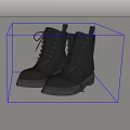 Black Leather Lace Up Boots With Thick Sole And Modern Design