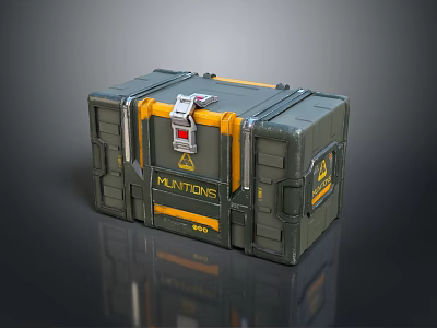 Durable Green Hardware Tools Storage Case With Yellow Straps And Locking Buckles 3d model