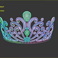 Silver Household Decorative Crown With Intricate Patterns Gemstone Decorations And Reflection On Surface 3d model