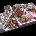Colorful Indoor Playground With Slides Ball Pit And Cartoon Shaped Interactive Structures