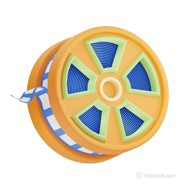 Colorful Playground Equipment With Orange Green Blue Spinning Wheel Design For Kids 3d model 