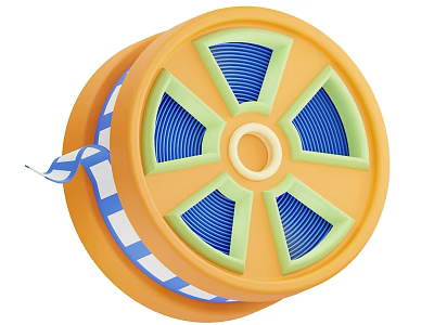 Colorful Playground Equipment With Orange Green Blue Spinning Wheel Design For Kids 3d model