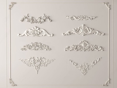 Jane European architectural components carved 3d model