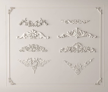 Jane European architectural components carved 3d model