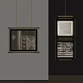 Black And White Framed Wall Art With Geometric Patterns And Textured Design