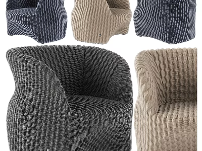 Modern Woven Accent Chair with Curved Silhouette Various Colors and Soft Texture for Home Decor 3d model
