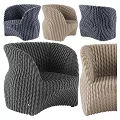 Modern Woven Accent Chair with Curved Silhouette Various Colors and Soft Texture for Home Decor
