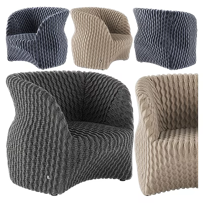 Modern Woven Accent Chair with Curved Silhouette Various Colors and Soft Texture for Home Decor 3d model