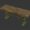 Solid Wood Rustic Bench With Carved Legs And Natural Finish Sturdy Design 3d model