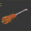 Advanced Military Weapon Featuring Orange Red Metal Parts And White Launch Tube Structure