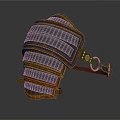 Samurai Style Leather Arm Guard With Layered Metal Plates And Buckle Straps