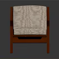 Stylish Wooden Chair Design With Mahogany Frame And Beige Padded Cushion Backrest