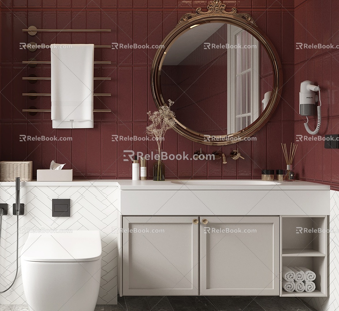 French Bathroom Cabinet Bathroom Cabinet Mirror Cabinet Mirror Toilet Wash Basin Faucet model