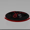 Red Black Circular Mechanical Equipment Component With Gear Mechanism Design 3d model