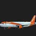 EasyJet Passenger Plane In Orange White Livery With Wings And Engines