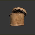 Wooden Barrel Water Barrel Old Wooden Barrel Water Barrel Pot Container Realistic 3d model