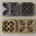 Square Wall Decor With Cutout Patterns In Black And Gold Finishes 3d model
