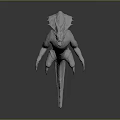 White Dragon 3D Model Game Movie Character With Spiked Body Open Mouth Dynamic Pose